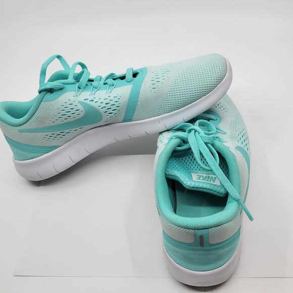 Nike Free RN White Turquoise Running Shoes Youth 7Y, EUR 40 833993-100 - Picture 11 of 14